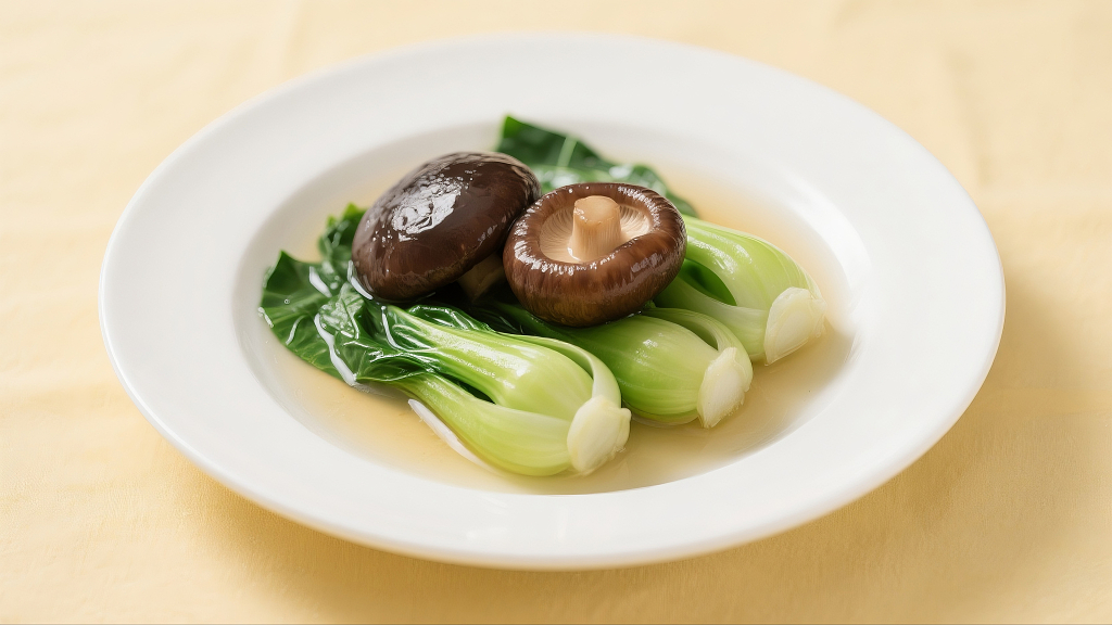 香菇青菜素食美食美味菜单菜品中餐