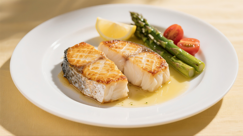 香煎鳕鱼香煎鱼排中餐鳕鱼西餐鳕鱼家常菜美食美味中餐菜单