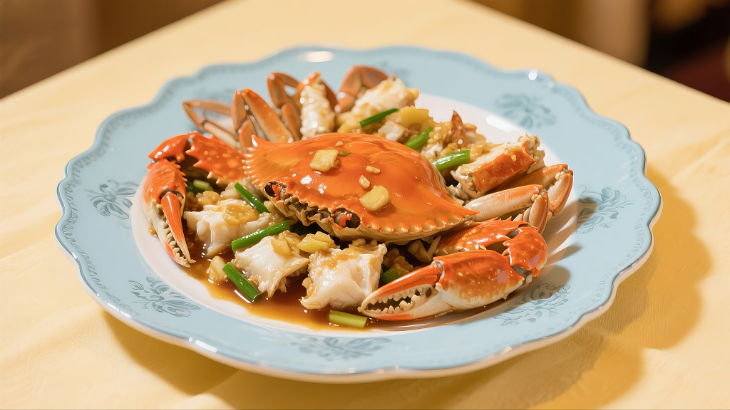 葱姜炒蟹螃蟹中餐炒蟹家常菜炒蟹宴席炒蟹年夜饭炒蟹菜单美食美味