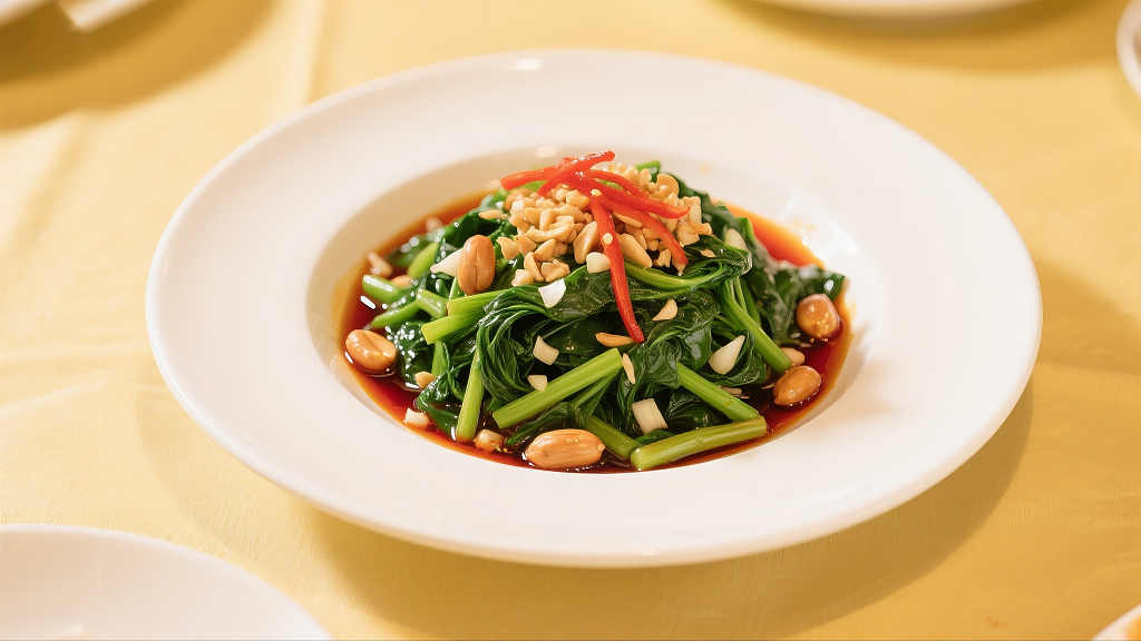 凉拌菠菜凉拌菜中餐家常菜宴席年夜饭菜单图片美食宣传