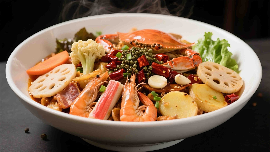 一盘美味的麻辣香锅美食美味下饭菜川菜