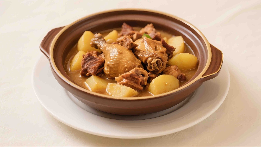 一砂锅腊鸡炖土豆美食美味特色腊味腊鸡