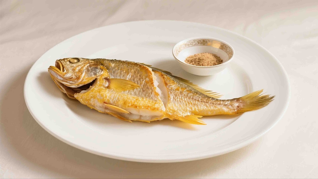 一盘美味的香煎红烧鱼美食美味