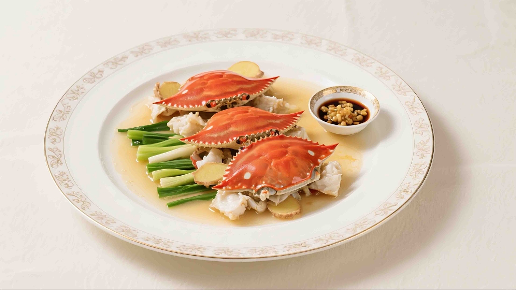 一盘美味的姜葱炒蟹美食美味