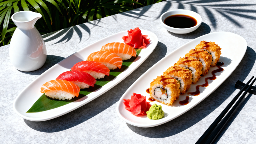 一盘美味的寿司料理美食美味生鲜