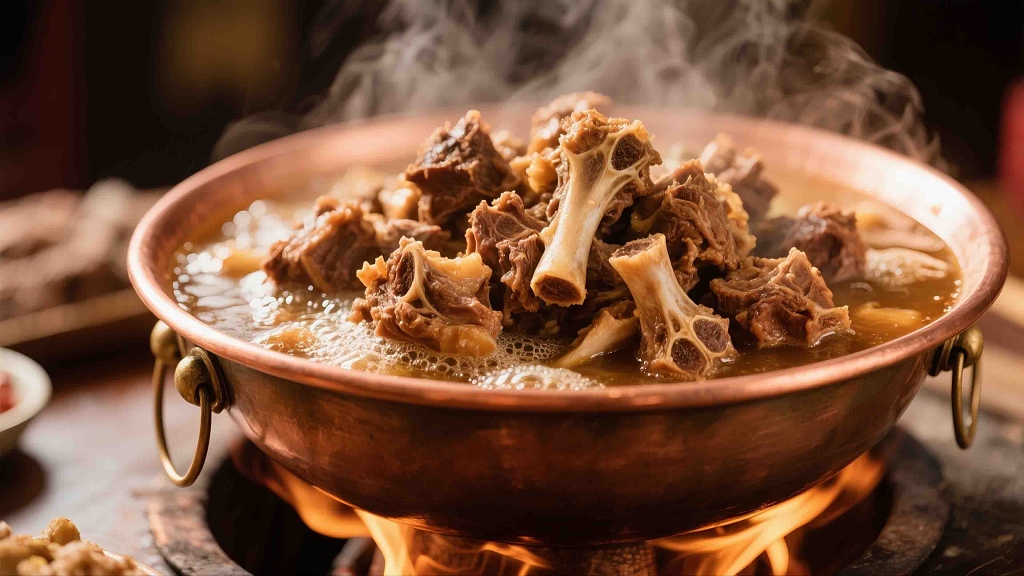 老北京羊蝎子火锅美食美味羊蝎子