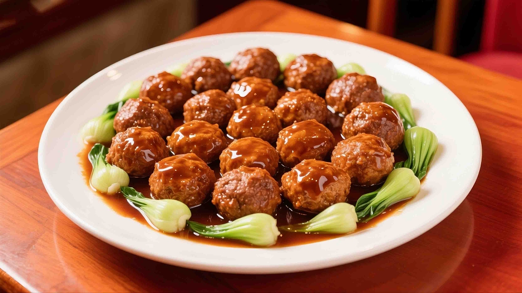 红烧狮子头红烧丸子年夜饭美食美味