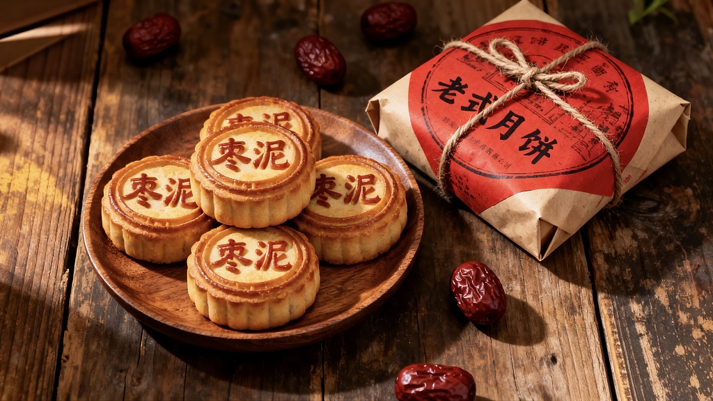 老式包装月饼中秋美食
