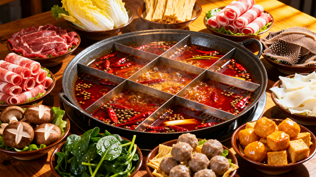 九宫格火锅重庆火锅麻辣火锅火锅食材火锅菜品美食餐饮菜品中餐