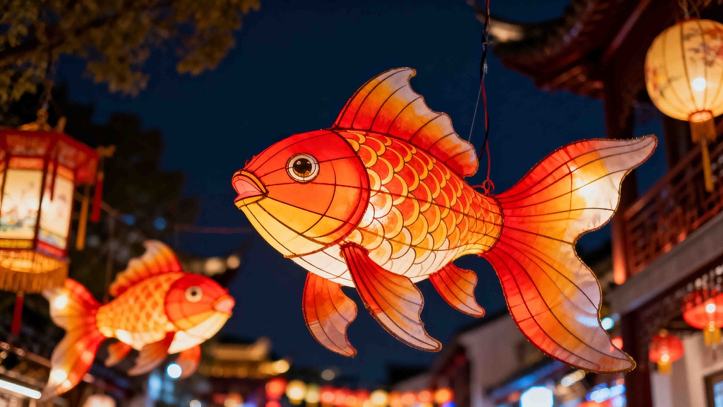 传统金鱼灯民俗金鱼灯中秋金鱼灯