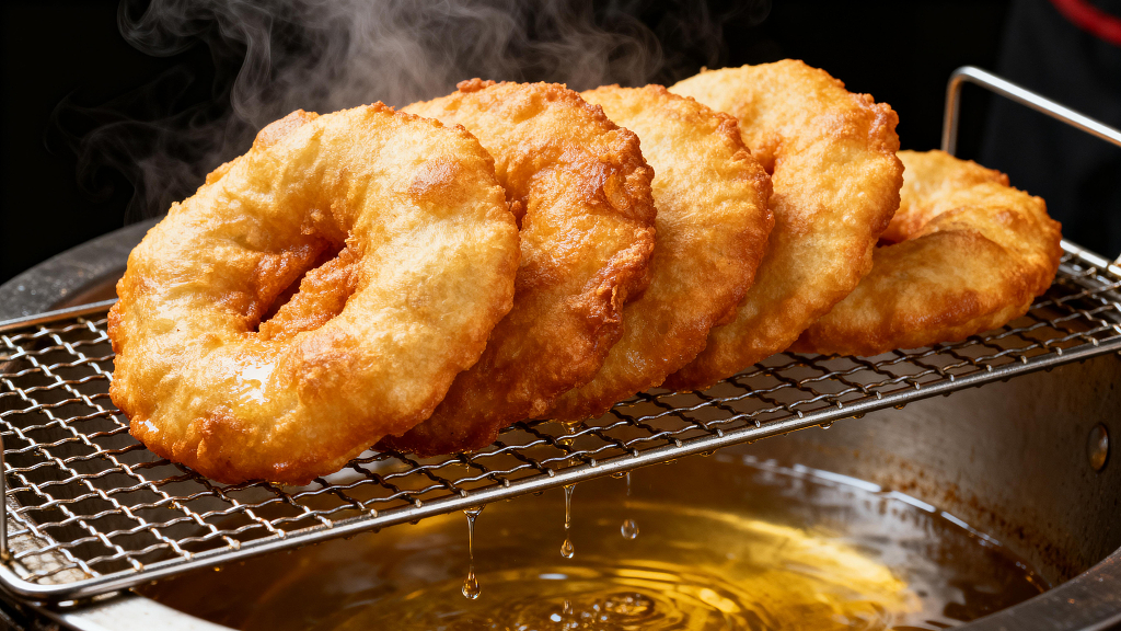 炸油饼老油饼传统油饼油饼油饼制作油饼出锅现炸油饼金黄油饼