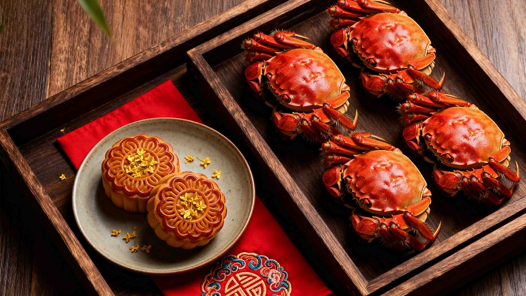 中秋美食大闸蟹月饼中秋宴