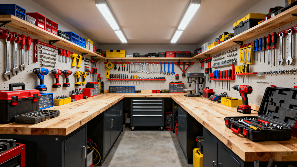 工具房工具间维修车间工具收纳工具整理手工车间工具墙工具陈列