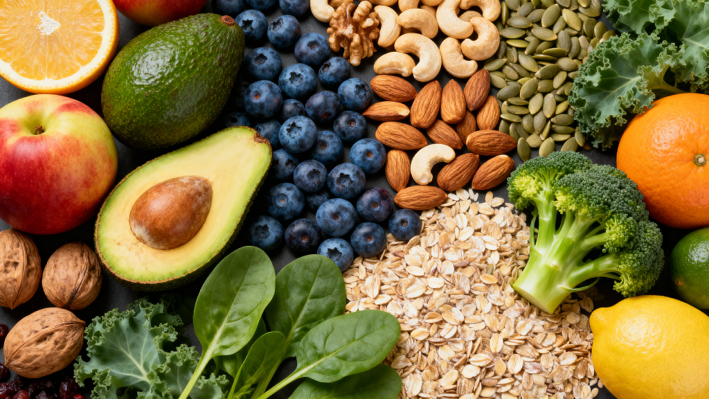 健康食材有机食品水果蔬菜坚果牛油果健康饮食营养搭配生鲜美食