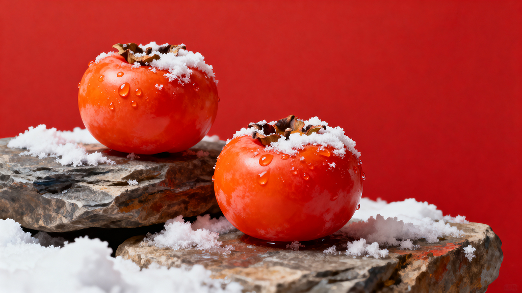 红柿子新鲜柿子水果鲜果冬季水果美食美味设计平面设计海报设计