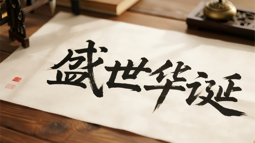 国庆节盛世华诞书法庄重大气背景图