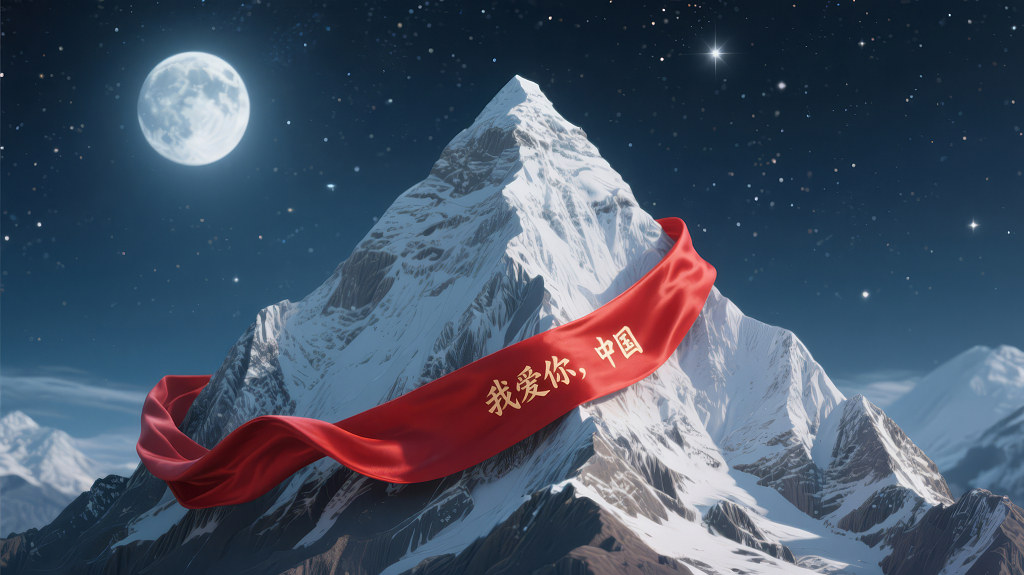 我爱你雪山之巅史诗感爱国背景