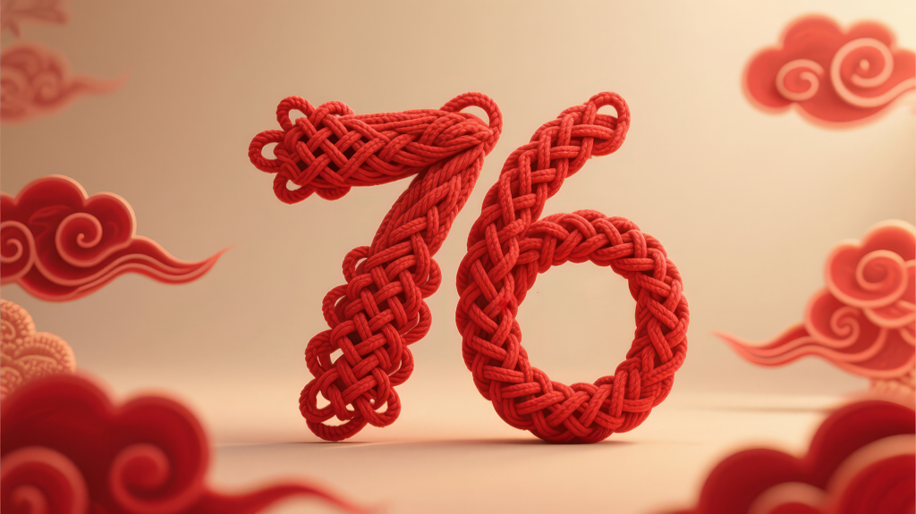 国庆节76周年结喜庆祥云背景图