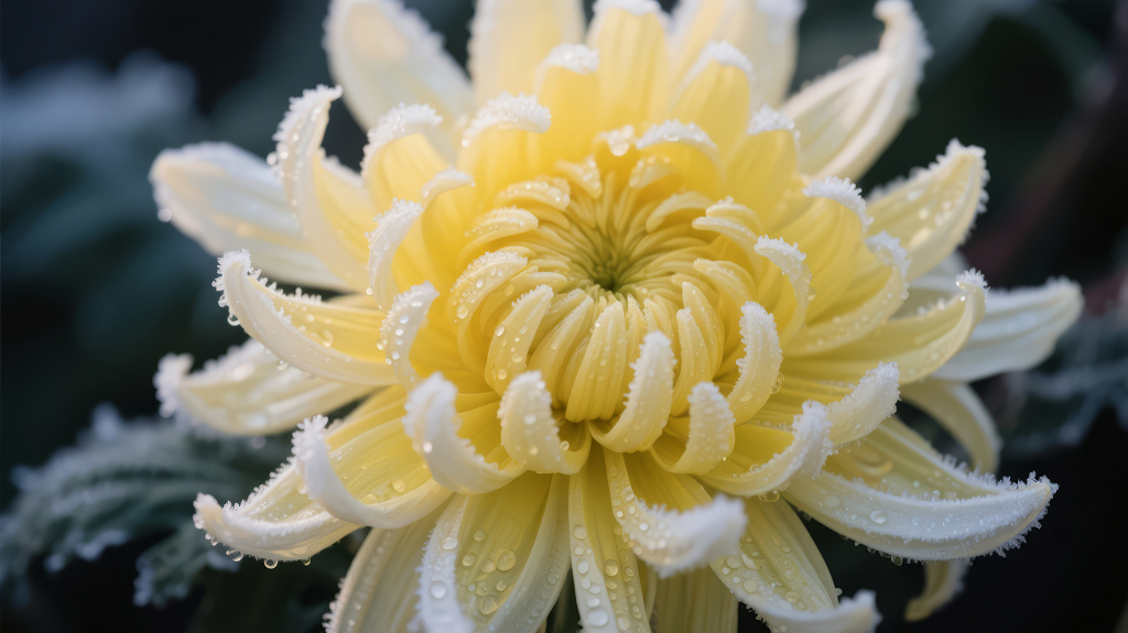 霜降菊花挂霜坚韧唯美特写背景图