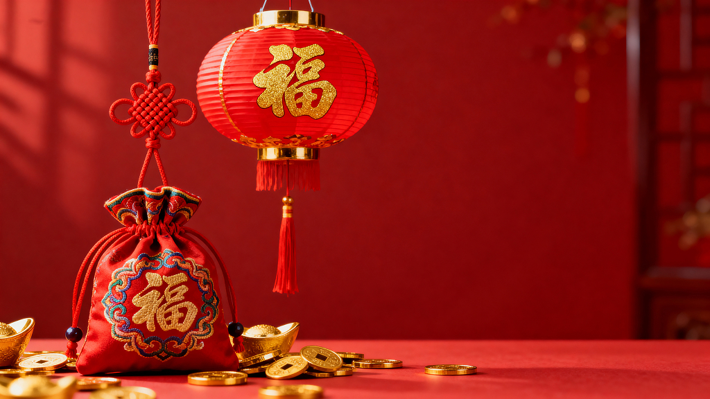 春节新年福字红灯笼中国结新春装饰春节装饰中国风传统节日