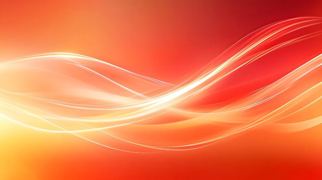 红色大气光效粒子曲线抽象商务科技背景图