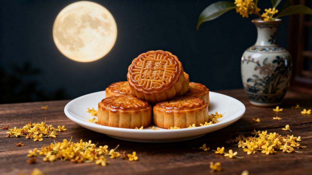 中秋中秋主题美食静物摄影