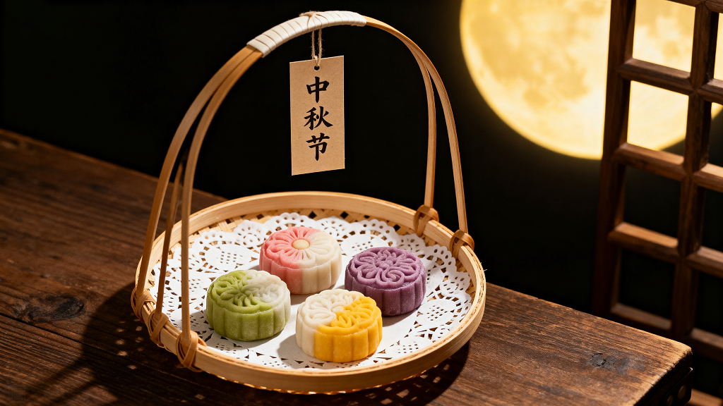 中秋中秋主题美食静物摄影月饼冰皮月饼传统美食中秋月饼