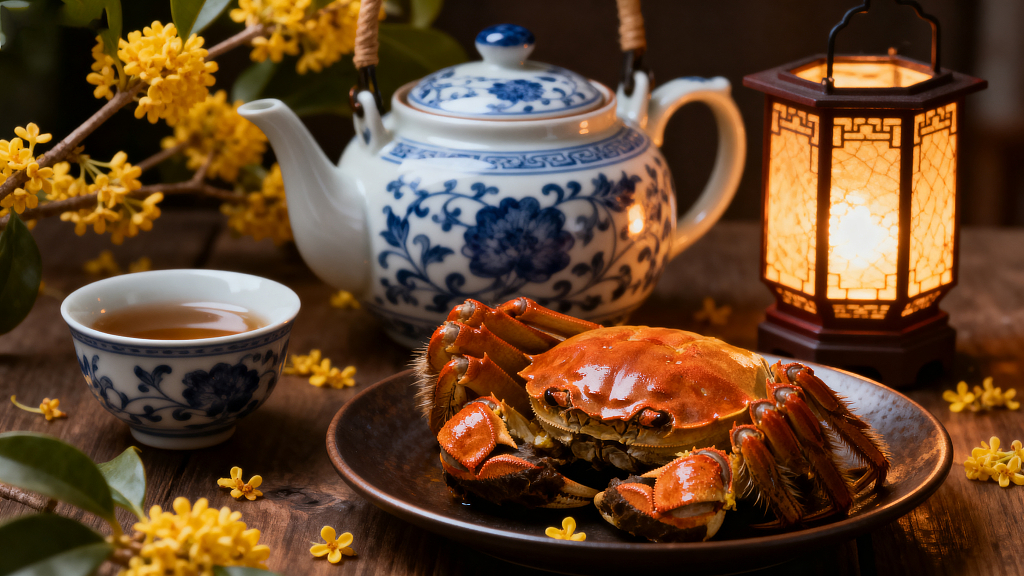 秋日美食大闸蟹静物摄影