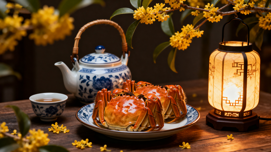 秋日美食大闸蟹静物摄影
