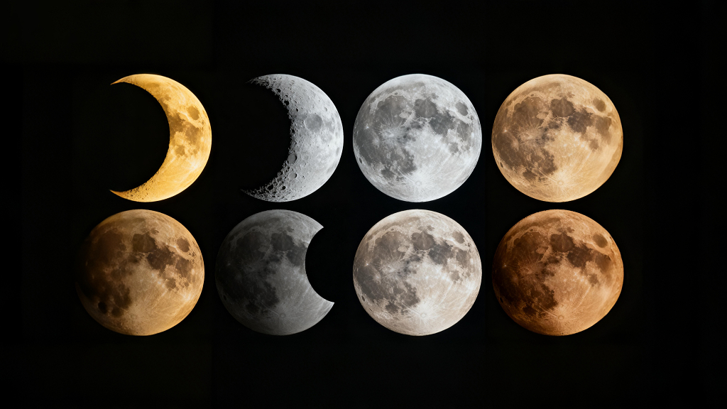 夜景星空月球表面环形山夜晚宇宙探索天文摄影月球摄影