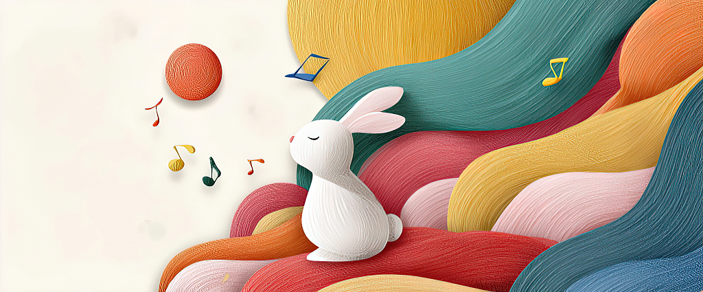 一只兔子站在山丘上中秋海报背景