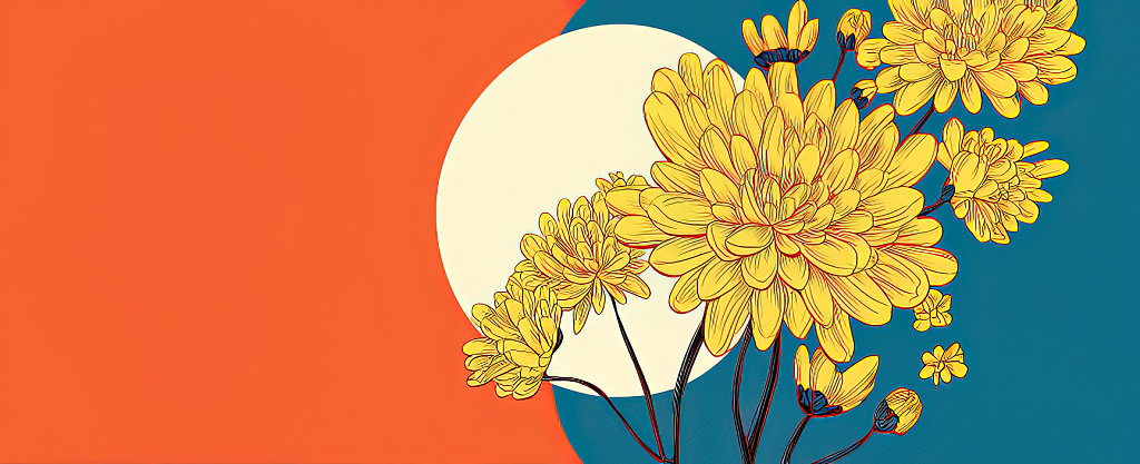 菊花月亮中秋节海报背景