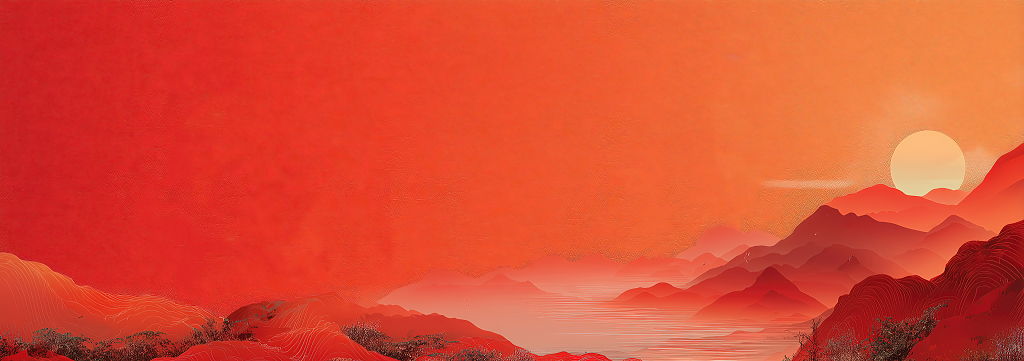 山河月亮中秋节海报背景