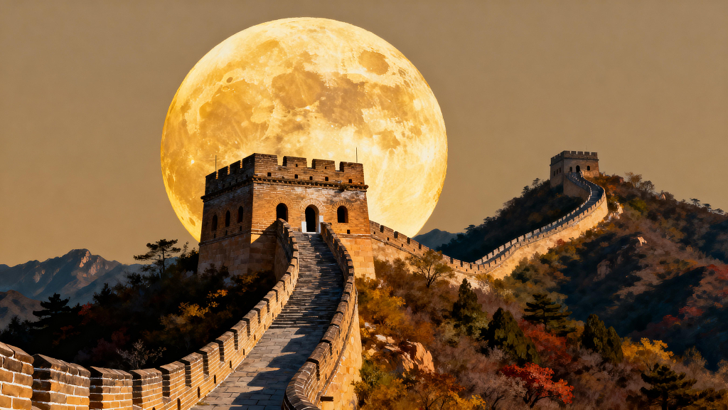 长城万里长城长城月色超级月亮长城夜景长城风光长城摄影月亮长城