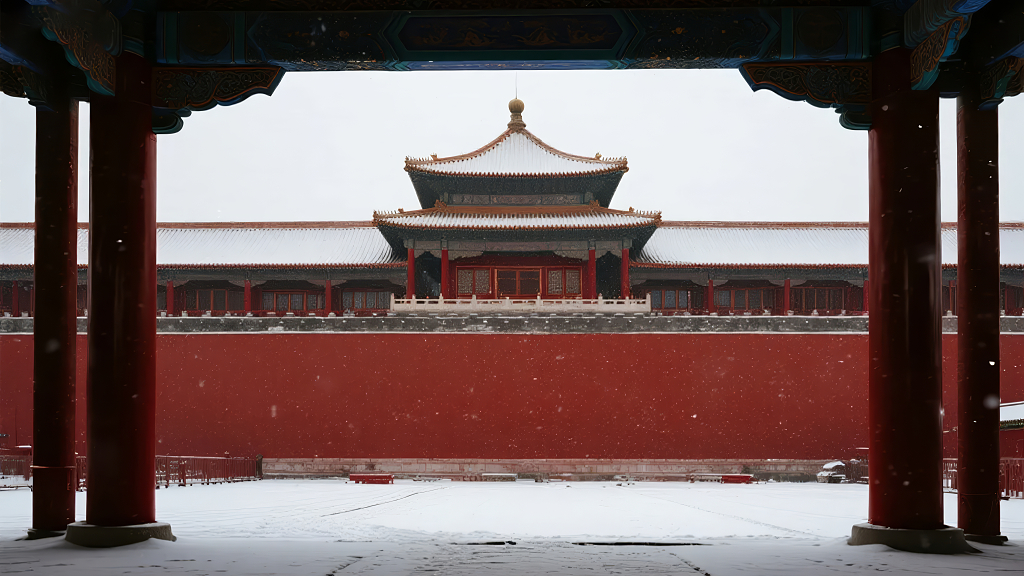 国庆节去故宫感受红墙白雪的庄严壮美