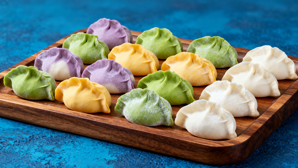 冬至多彩饺子彩色饺子冬至美食饺子