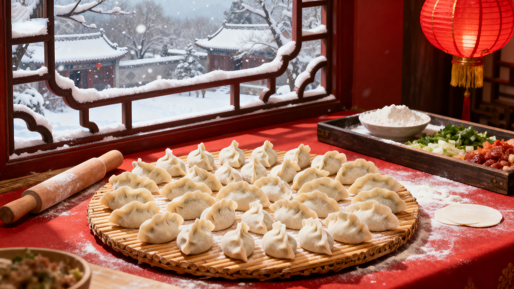 冬至饺子过年饺子刚包好的饺子