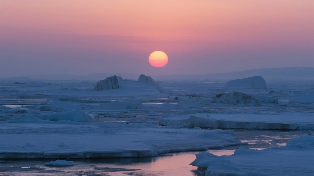 展望2026年在冰川上看日落的壮美景色