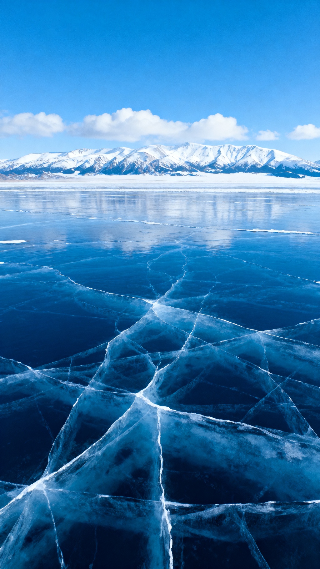 冬季冰封湖泊高清