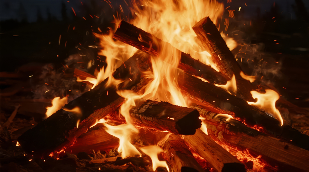 2025年末与朋友围着篝火迎接新年到来