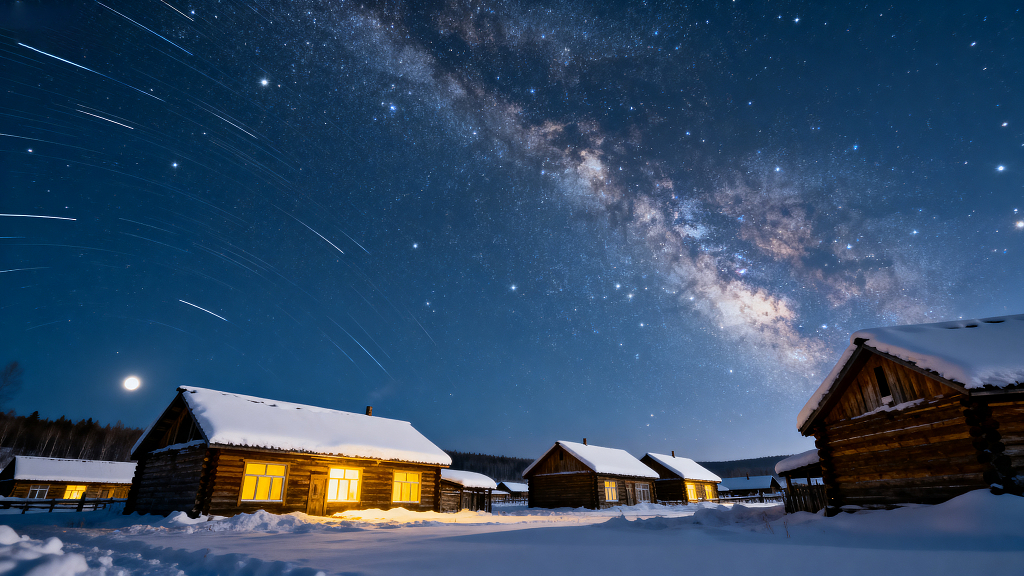 漠河北极村星空高清星空银河