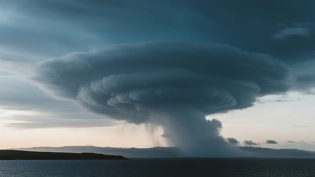 2025年末风云变幻的超级风暴雷雨云团