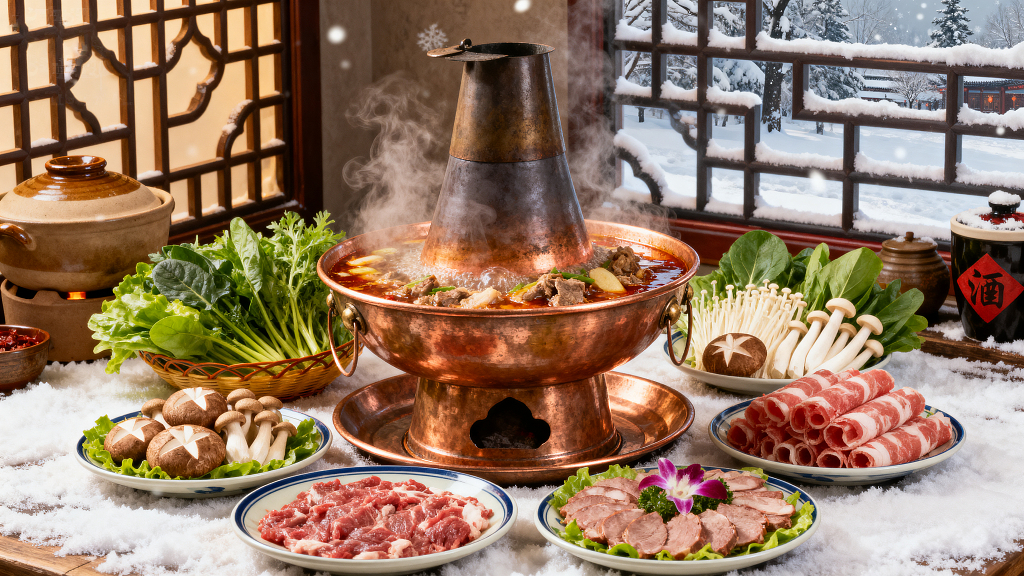 冬日铜锅涮肉铜锅涮肉