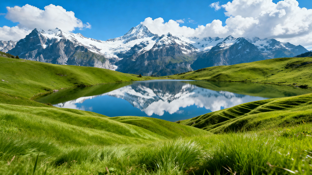 草原山脉湖泊草原