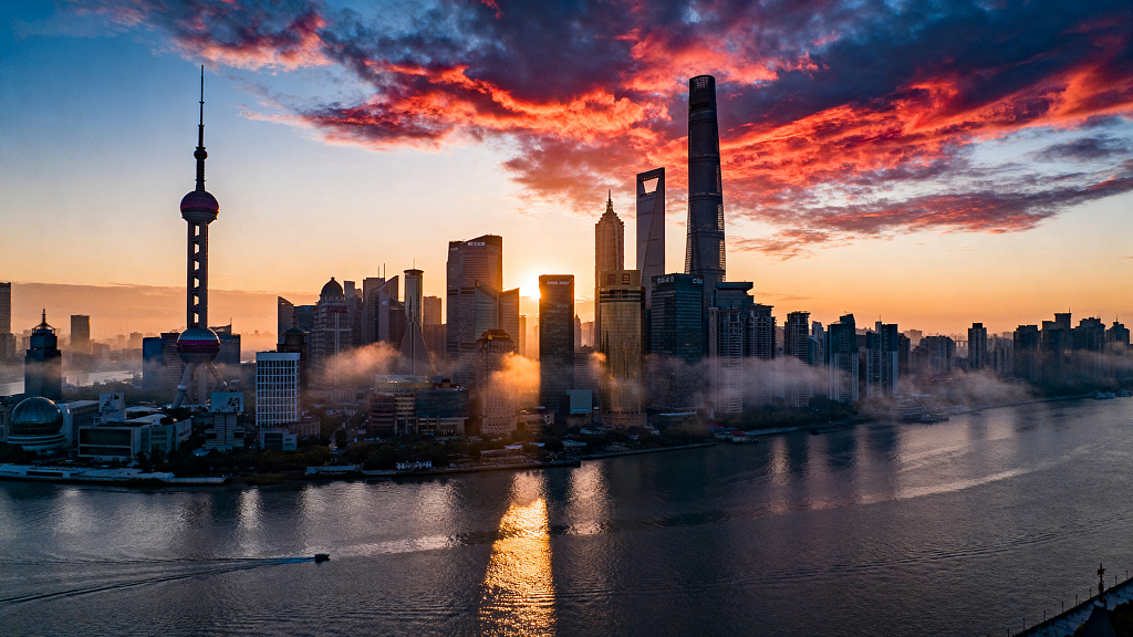 上海陆家嘴全景日出