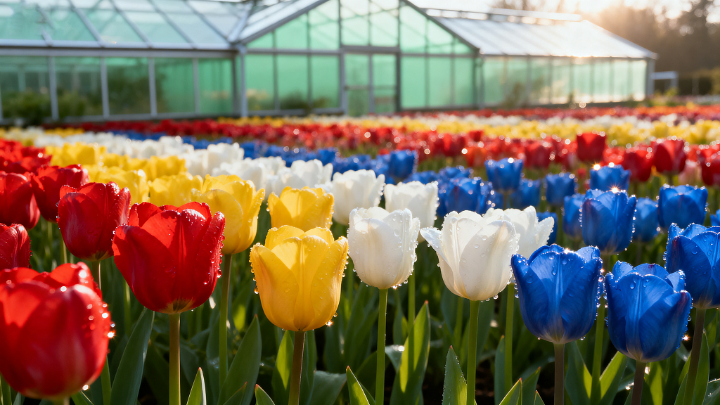 上海植物园春季郁金香花海