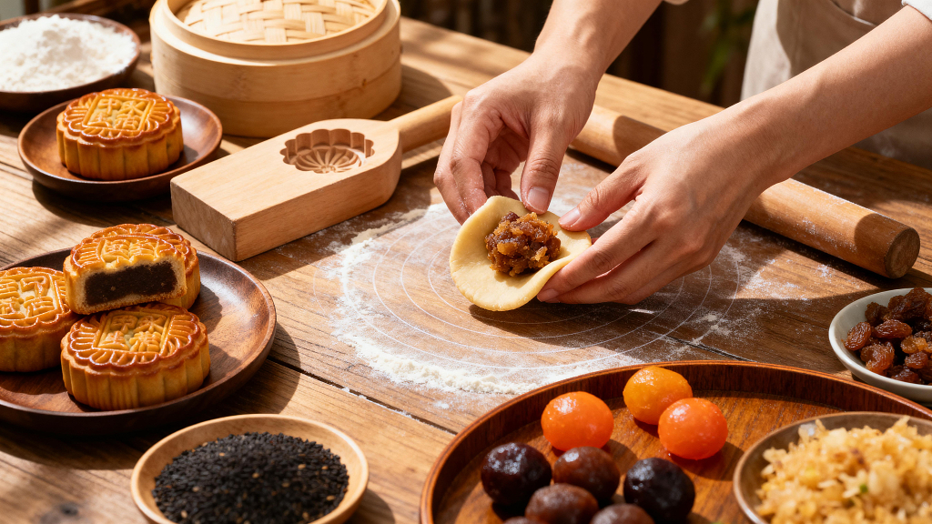 月饼制作手工月饼中秋月饼月饼馅料月饼模具月饼食材月饼制作