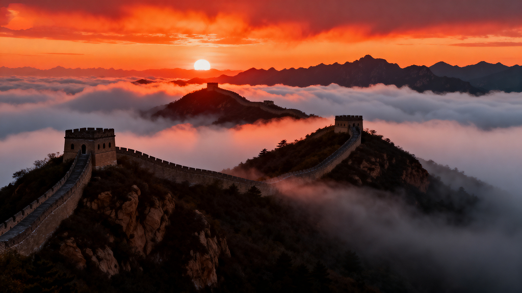 北京八达岭长城云海