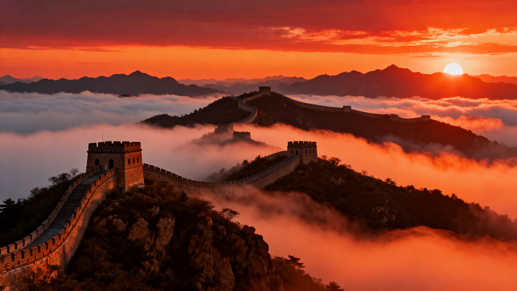 北京八达岭长城云海