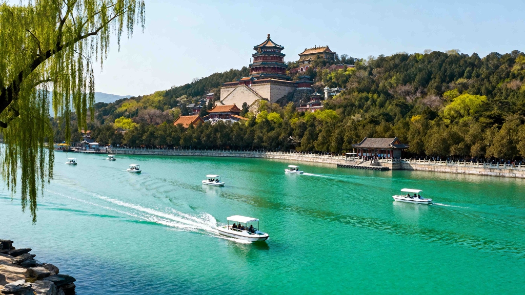 昆明湖水景航拍